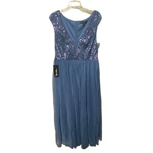Everpretty NWT Blue Shimmer Formal Dress Size 18